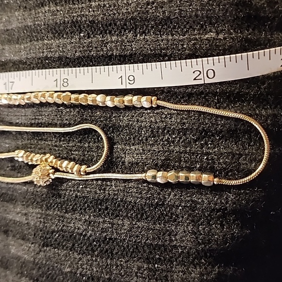 Chico's Hexie Long Double Strand Gold Tone Necklace - Picture 1 of 6